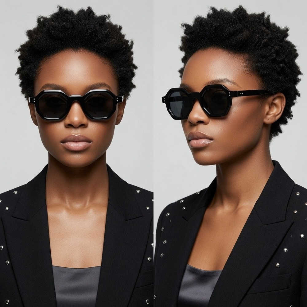 Women Stylish Sunglasses Fashion Eyewear Highlights Distinct Eight Sided Rim New